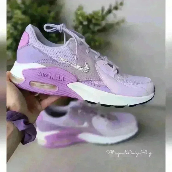 Nike Air Max Excee Womens Purple Sneakers Shoes Made with Swarovski Crystals - Picture 1 of 11